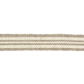 STRIPED LINEN WITH RIBBON 15MM - BEIGE