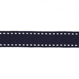 DOUBLE STITCHED GROS-GRAIN RIBBON - BLUE