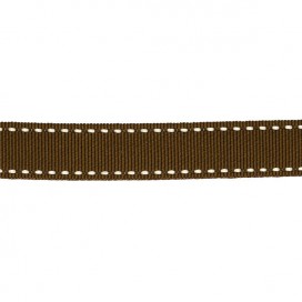 DOUBLE STITCHED GROS-GRAIN RIBBON - CARAMEL