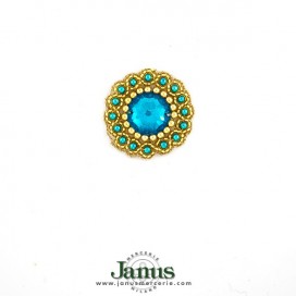 INDIA MOTIF  40MM - GOLD TURQUOISE