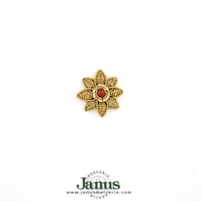 INDIA FLOWER MOTIF 30MM - GOLD-RED