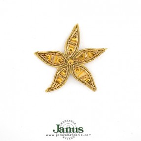 METALLIC STAR EMBROIDERED SEW-ON MOTIF - GOLD