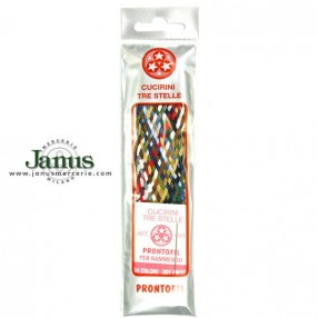 COTTON SEWING MENDING PLAIT WHIT NEEDLE AND THREADER - MULTICOLOR