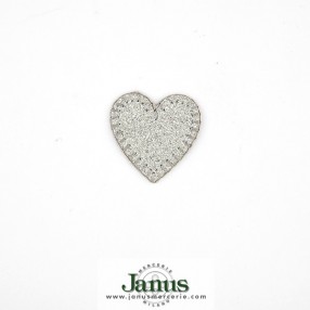 PATCH CUORE GLITTER 25X25MM ARGENTO