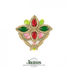 india-flower-patch-gold-green-red