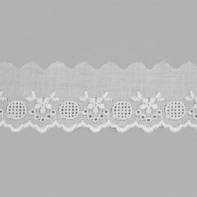 COTTON BRODERIE ANGLAISE LACE 35MM - WHITE
