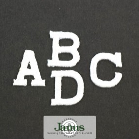 EMBROIDERED ALPHABET LETTERS 15MM - WHITE