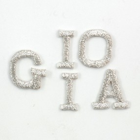 SILVER EMBROIDERED ALPHABET LETTERS 15MM