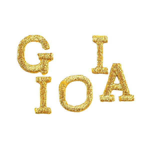 GOLD EMBROIDERED ALPHABET LETTERS 15MM