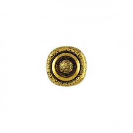 ANTIQUE GOLD METAL BUTTON WITH RING MOTIF