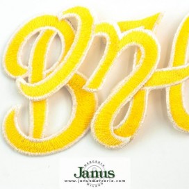 EMBROIDERED CURSIVE ALPHABET LETTERS 50MM - YELLOW