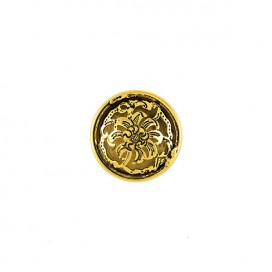 METAL BUTTON WITH SHANK - ANTIQUE GOLD