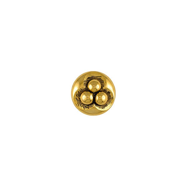 THREE BALL METAL BUTTON WITH SHANK - GOLD