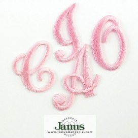 EMBROIDERED ALPHABET LETTERS 25MM - PINK