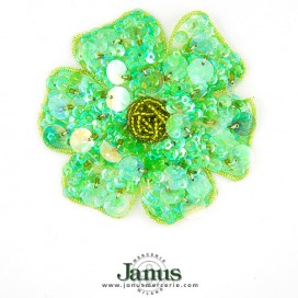 FLOWER EMBROIDERED MOTIF WITH SEQUIN - GREEN