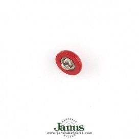 POLYESTER DOME BUTTON WITH METAL SHANK - RED