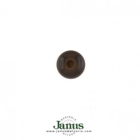 POLYESTER DOME BUTTON WITH METAL SHANK - BROWN