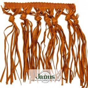 FAUX SUEDE HAND KNOTTED FRINGE 150MM - TOBACCO