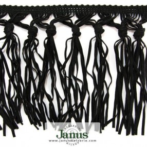 FAUX SUEDE HAND KNOTTED FRINGE 150MM - BLACK