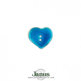 2 HOLE HEART AGOYA SHELL BUTTON - TURQUOISE