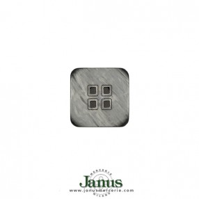 SQUARE GALALITE 4 HOLES GREY BUTTON