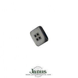 SQUARE GALALITE 4 HOLES GREY BUTTON