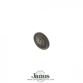 4-HOLES POLYESTER BUTTON WITH RIM - GREY