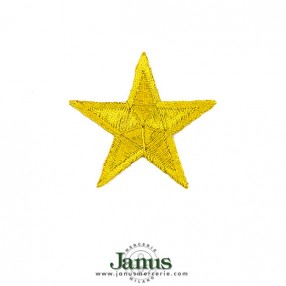 IRON-ON EMBROIDERED METALLIC STAR 45X45MM - GOLD