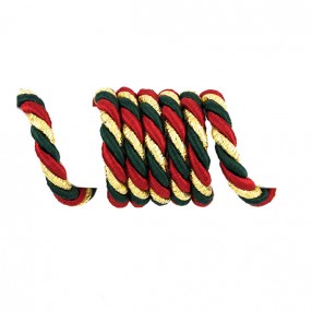 METALLIC TWISTED CORD - RED GREEN GOLD