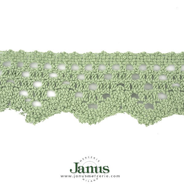 COTTON LACE 40MM - GREEN