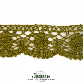 olive green cotton lace 40mm