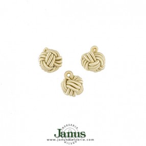 HAND BRAIDED KNOT BUTTON CHAMPAGNE 12MM