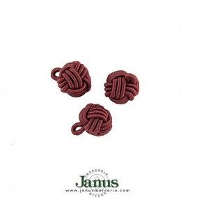 HAND BRAIDED KNOT BUTTON CHERRY 12MM
