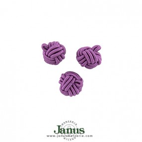 HAND BRAIDED KNOT BUTTON AMETHYST 12MM