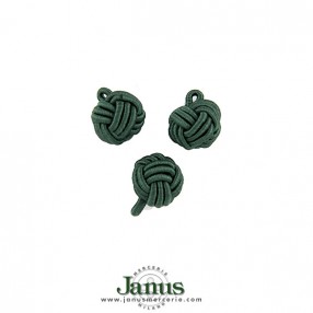HAND BRAIDED KNOT BUTTON GREEN 12MM