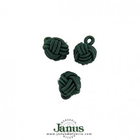 HAND BRAIDED KNOT BUTTON FOREST GREEN 12MM