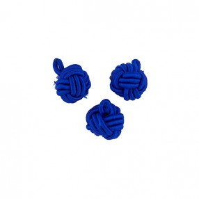 HAND BRAIDED KNOT BUTTON ELECTRIC BLUE 12MM