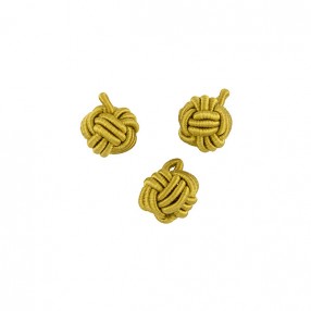 HAND BRAIDED KNOT BUTTON PAGODA YELLOW 12MM
